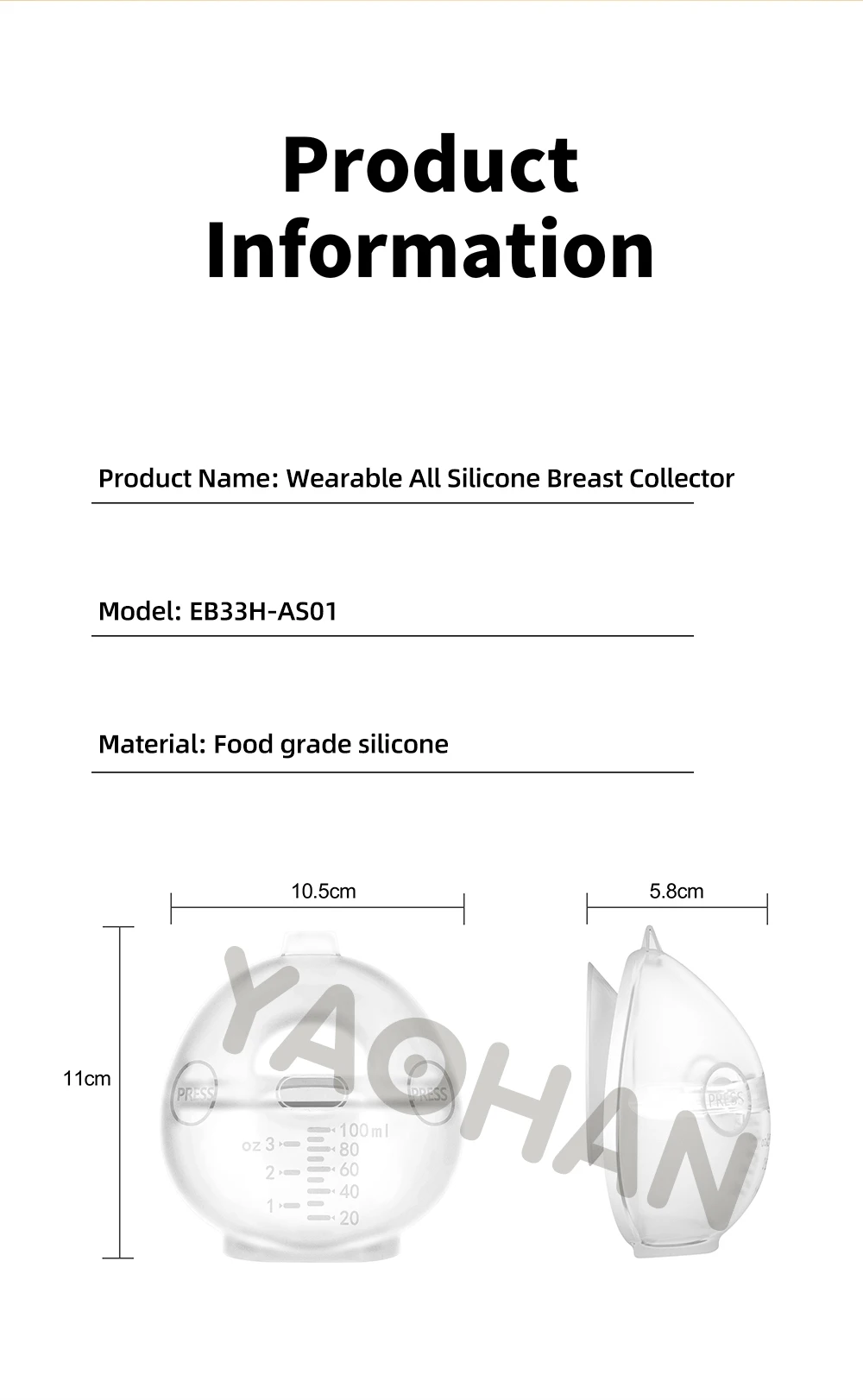 Portable Silicone breast feeding bra Hand-Free Wearable Breast Pump Manual Breast Milk Collector for Baby & Kids Dining