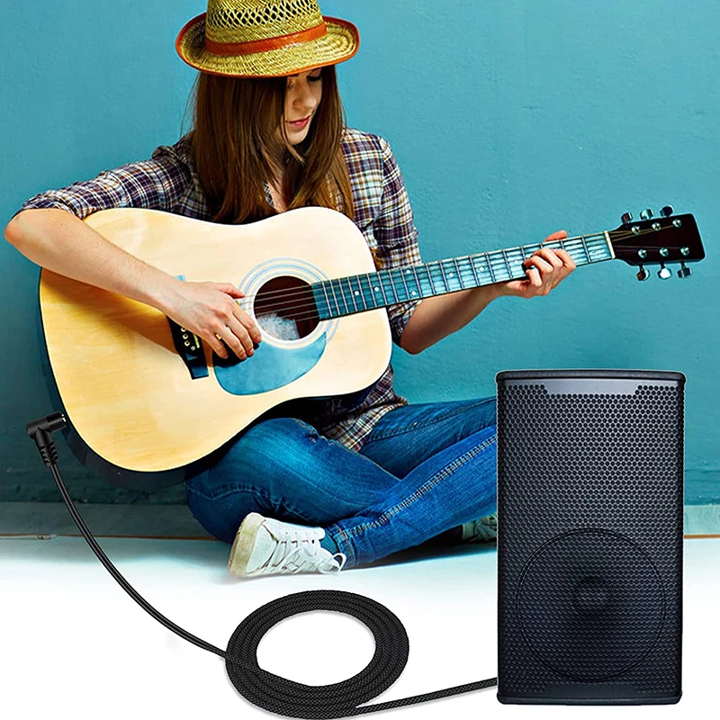 Custom 90 Degree Cable 6.35mm 1/4 Trs Balanced Stereo Aux Audio Cable 6.35mm Male To Male Cable