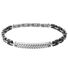 Wholesale Black Black Men Bracelet Wholesale Engrave Steel Tags Men Black Ceramic Bracelets Jewelry