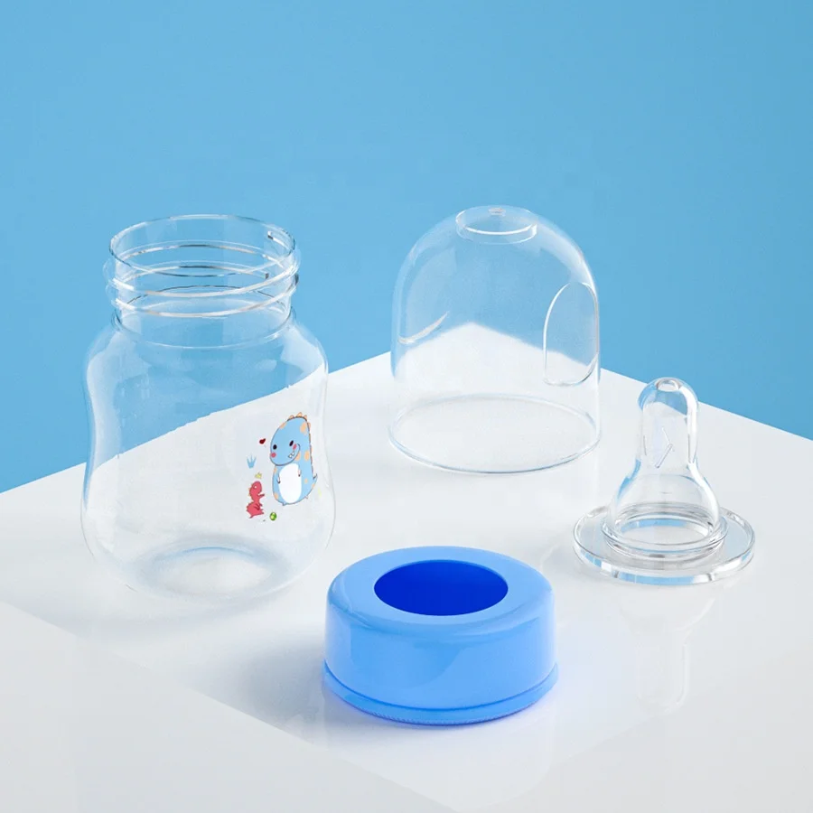 Wellfine Baby Bottle Milk Water Drinking Sublimation Travel Anti Colic High Transparent Feeding Biberon Set for Newborn Babies