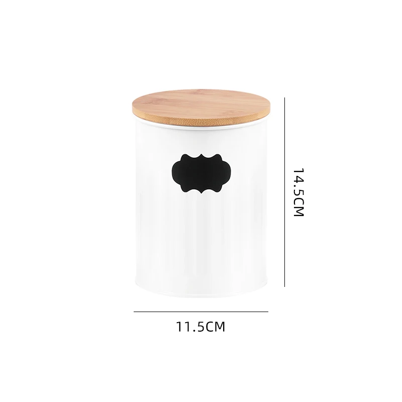 Galvanized Iron Farmer House Style with Sealed Wooden Lid and DIY Sticker Dog Treat Jar Canister Set