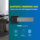 Aluminum Door Lock Locks Luxury Matte Black Aluminum Alloy Home Modern Fingerprint Smart Handle Door Lock