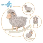 Toys Baby New Style Child Interior Vintage Wooden Toys Baby Sheep Plush Rocking Horse
