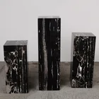 Silver Dragon Black Roman Floor Marble Plinth Stand Small