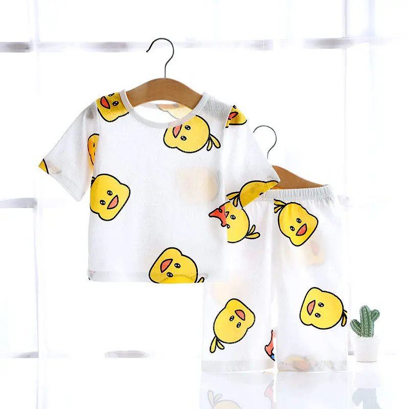 Factory direct sales 100% cotton baby boy clothes 2pcs sets summer baby girls toddler clothing suits