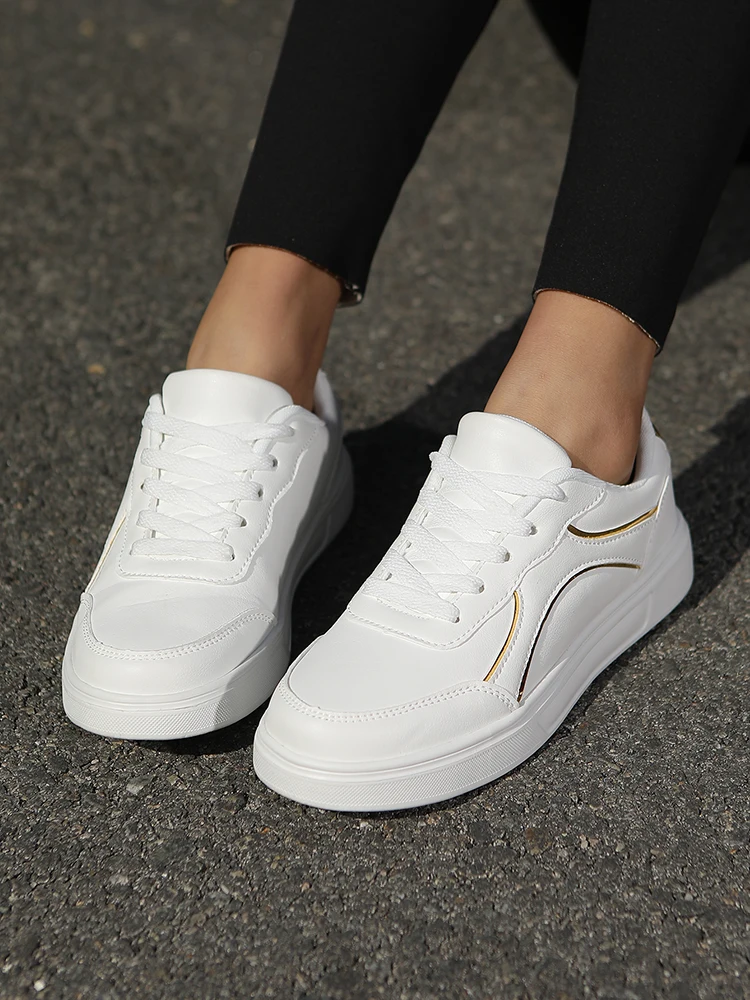Hot Selling Women's EVA Skate Shoes Sporty Lace-Up Sneakers Easy-Matching Walking Anti-Slippery Running Shoes