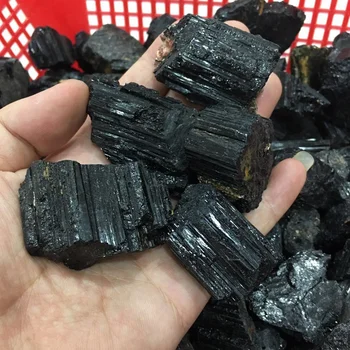 high quality natural raw crystal stones black tourmaline