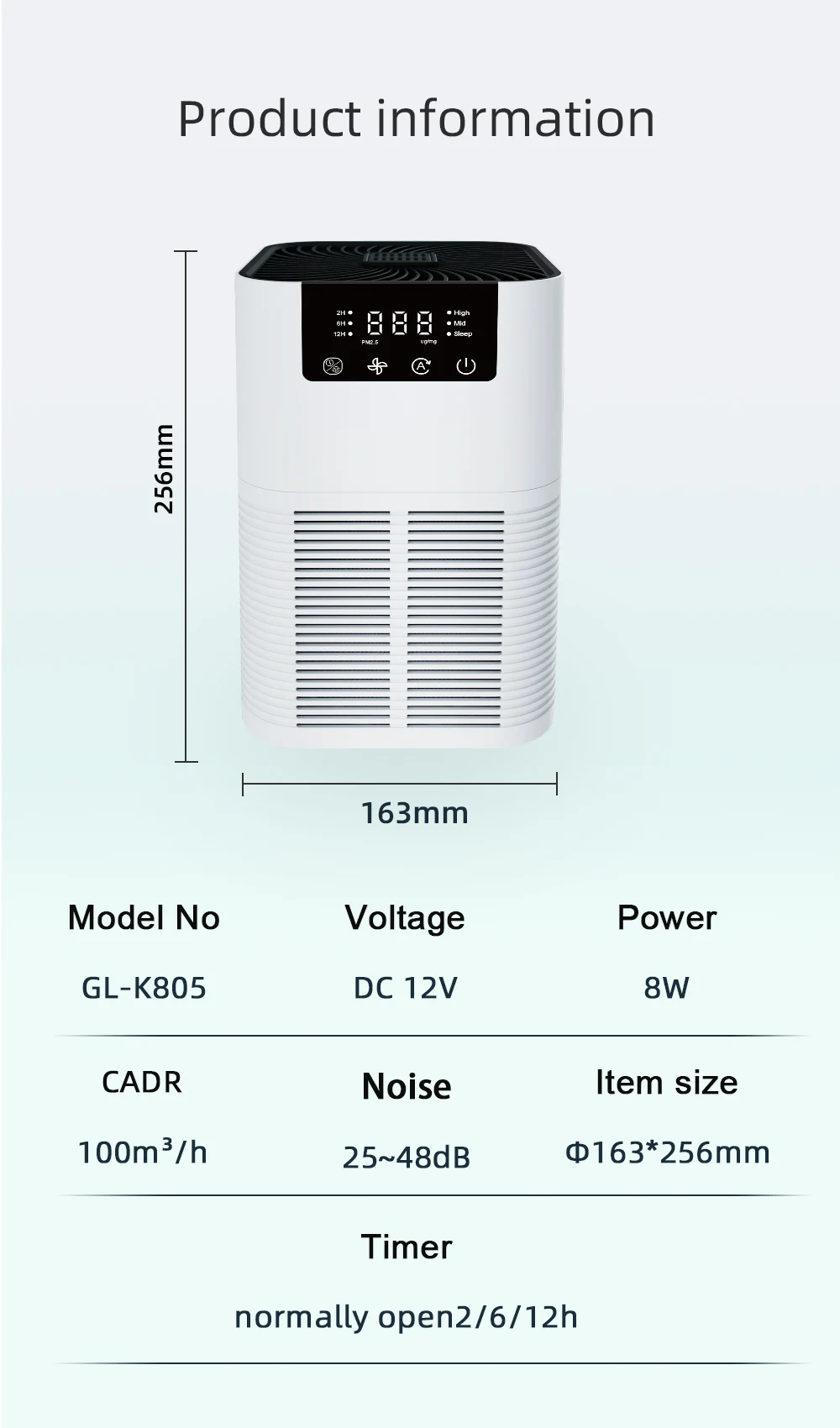 Air Purifier, HEPA, Portable, CADR, LED - detail 26