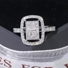 Made Ring FFT Factory Made Jewelry Women18K Solid Gold Classic Square Diamond Ring