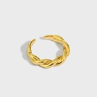 Sterling Korean Designer Cold Wind Retro Vintage Twist Pattern S925 Sterling Silver Ring