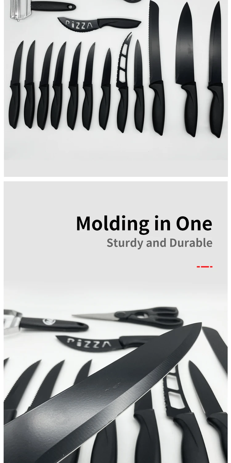 New Design 17 Piece High Quality Carbon Stainless Steel Kitchen Knife