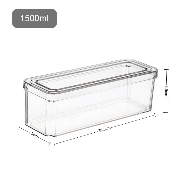 10 Pcs/Set Refrigerator Freezers Clear Plastic Food Storage Organizer Bin Kitchen Pantry Organizer Container