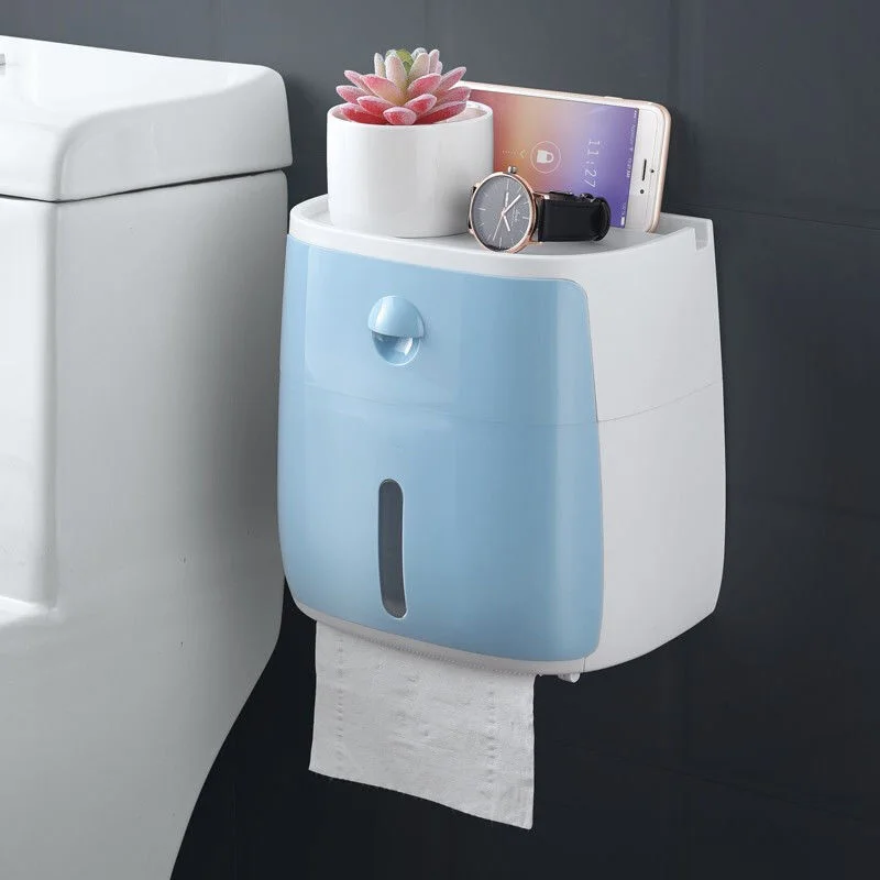 D2489 Creative Household Home Multifunction Portable Toilet Bathroom Wall Hanging Storage Rack Tissue Box