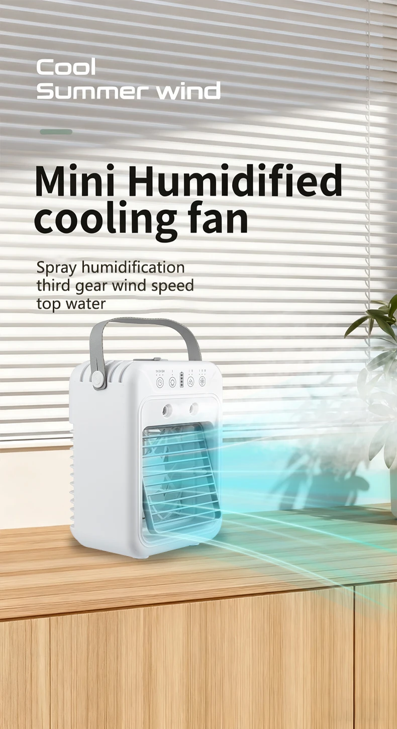 Usb Rechargeable Air Conditioner, Portable, Battery, Plastic - detail 8