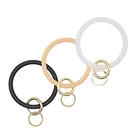 Bracelet Ring Silicone Bracelet Bracelet New Glitter Color Women Girls Round Silicone Bracelet Key Ring Chain