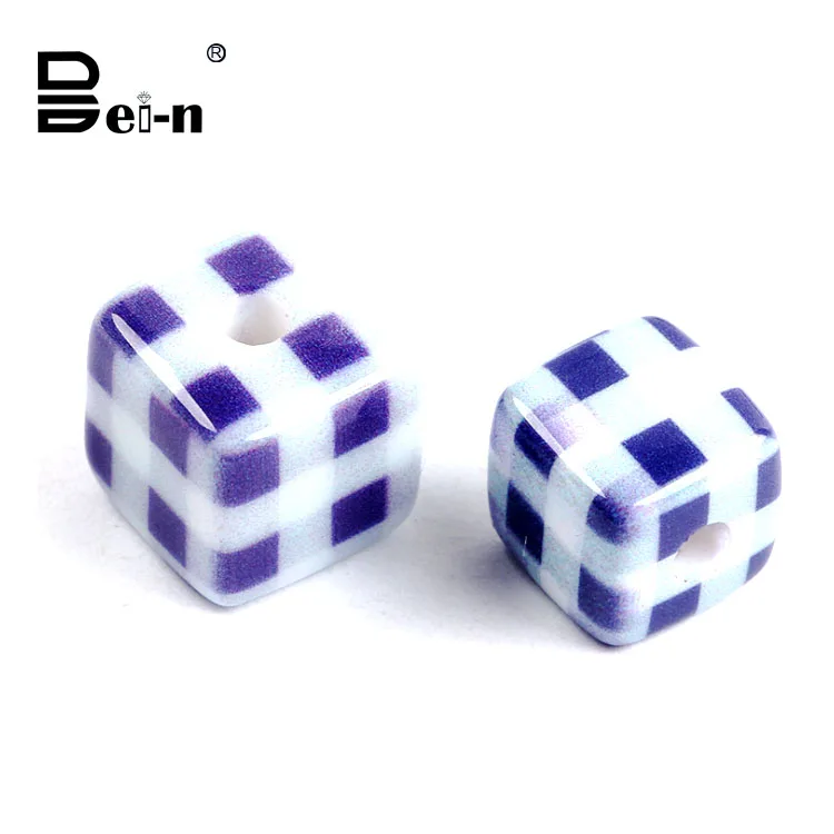 Bein jewelry acrylic lattice pattern square beads for diy jewelry making necklace or bracelet beads accessories