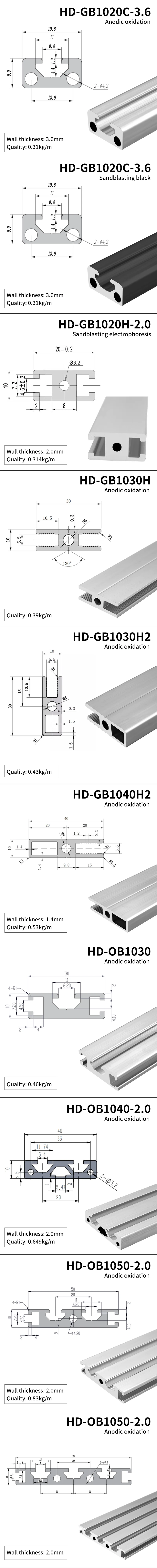 1020/1030/1040/1050/1070 Aluminum Profile Door Frame 1020103010401070 Aluminum Alloy Profile factory