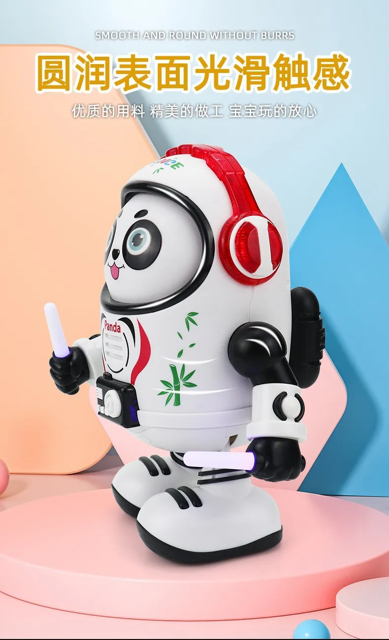 Dancing Robot Singing and Dancing 360 Electric Outer Space Astronauts Panda with Rotating Light