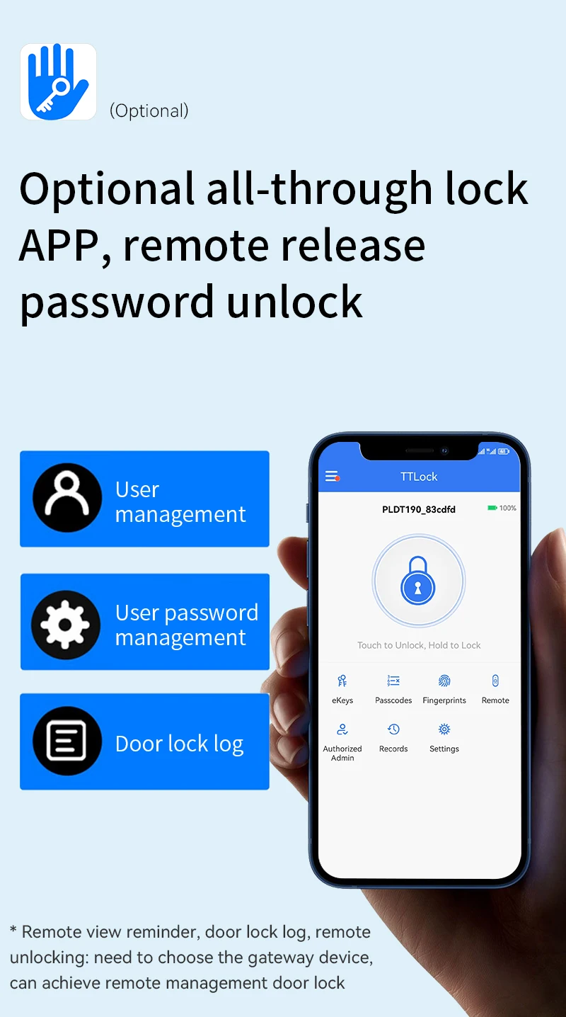 Qleung New Design S960 Waterproof Front Panel Smart Lock Tuya Wifi TTlock Digital Fingerprint Card Code Door Lock 4