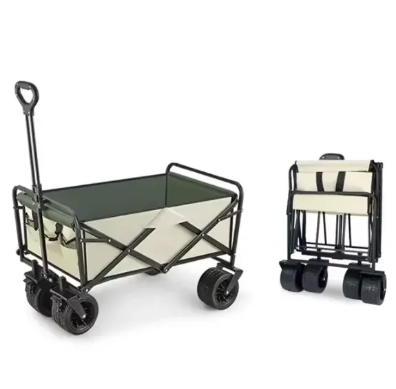 Portable sports wagon camping shopping cart with wheels large capacity foldable wagon