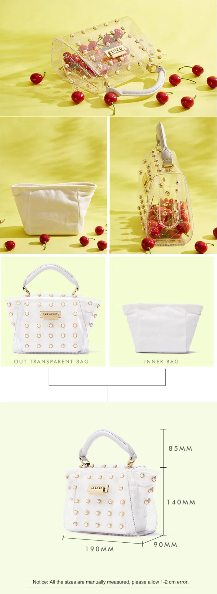 transparent pearl decoration hand bag elegant ladies clutch bag designer brand handbags for women