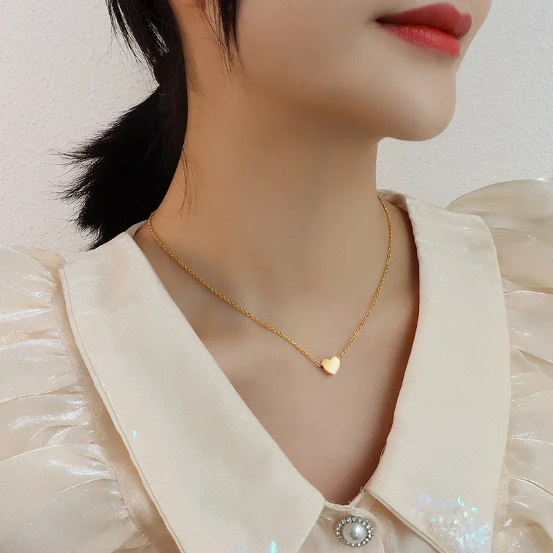 18k Pvd Gold Plated Peach Heart Pendant 