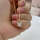 Mother Pearl Ins Fashion Mother Pearl Necklace Minimalist Gold Women Heart Necklace