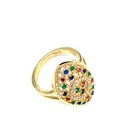 Bridal Set 2021 Luxury Gold Plated ZC Bridal Wedding Ring Necklace Earrings Jewelry Set For Women