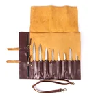 Pocket Leather Bag Utility 8 Pocket Leather Knife Roll Bag For Chef