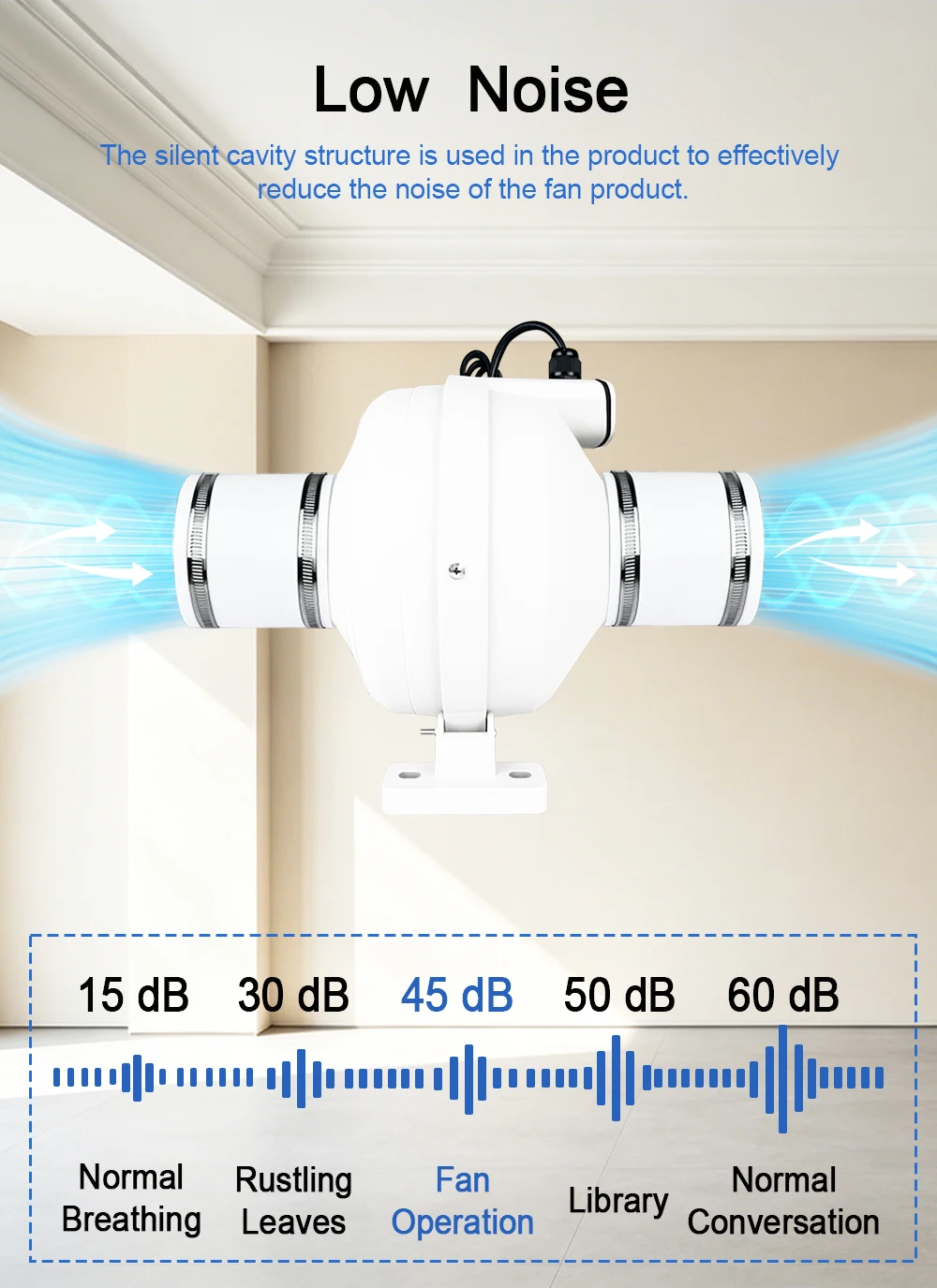 Eco-watt Mixed-flow Duct Fan, DCFAIR, 200mm, Plastic - detail 26