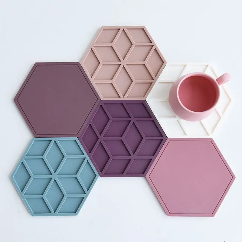 product bulk kitchen coffee cup beer tea heat custom cute shaped silicone silicon coasters for drink design custom pvc rubber gift set-0