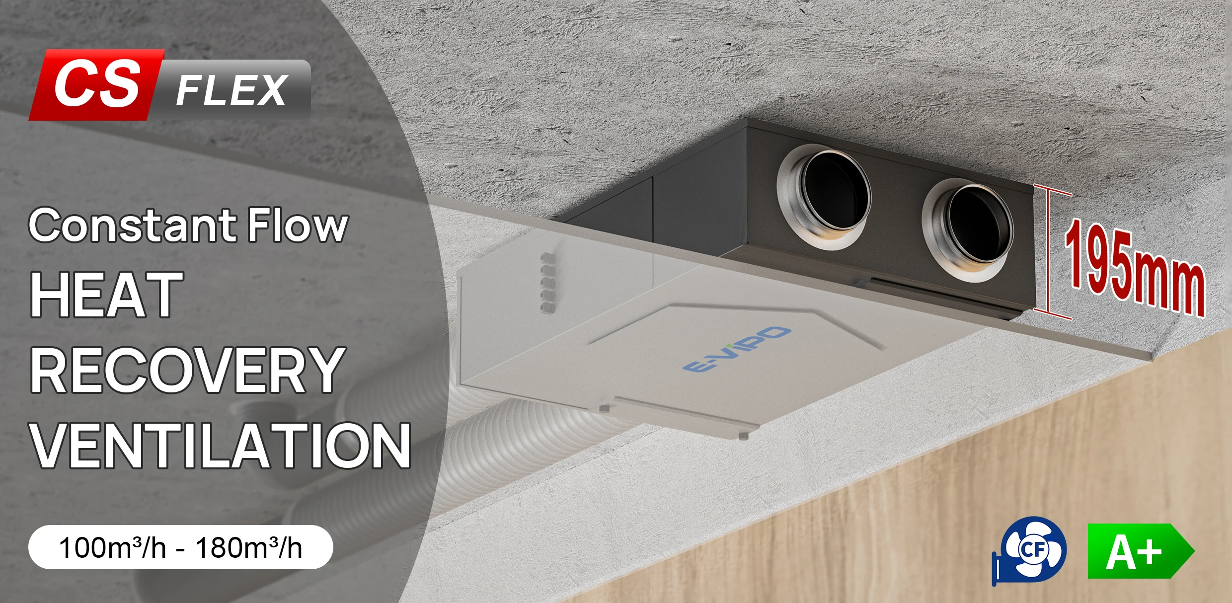 Mvhr Heat Recovery Unit, Ceiling, HRV, ERV - detail 16
