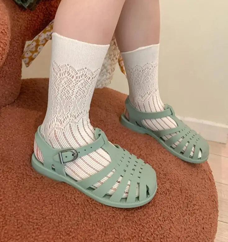 2022 New Summer Toddler Girls Non-Slip Flat Jelly Sandals Sandalia Children's Soft Bottom Baby Kids Sandals Jelly Shoes