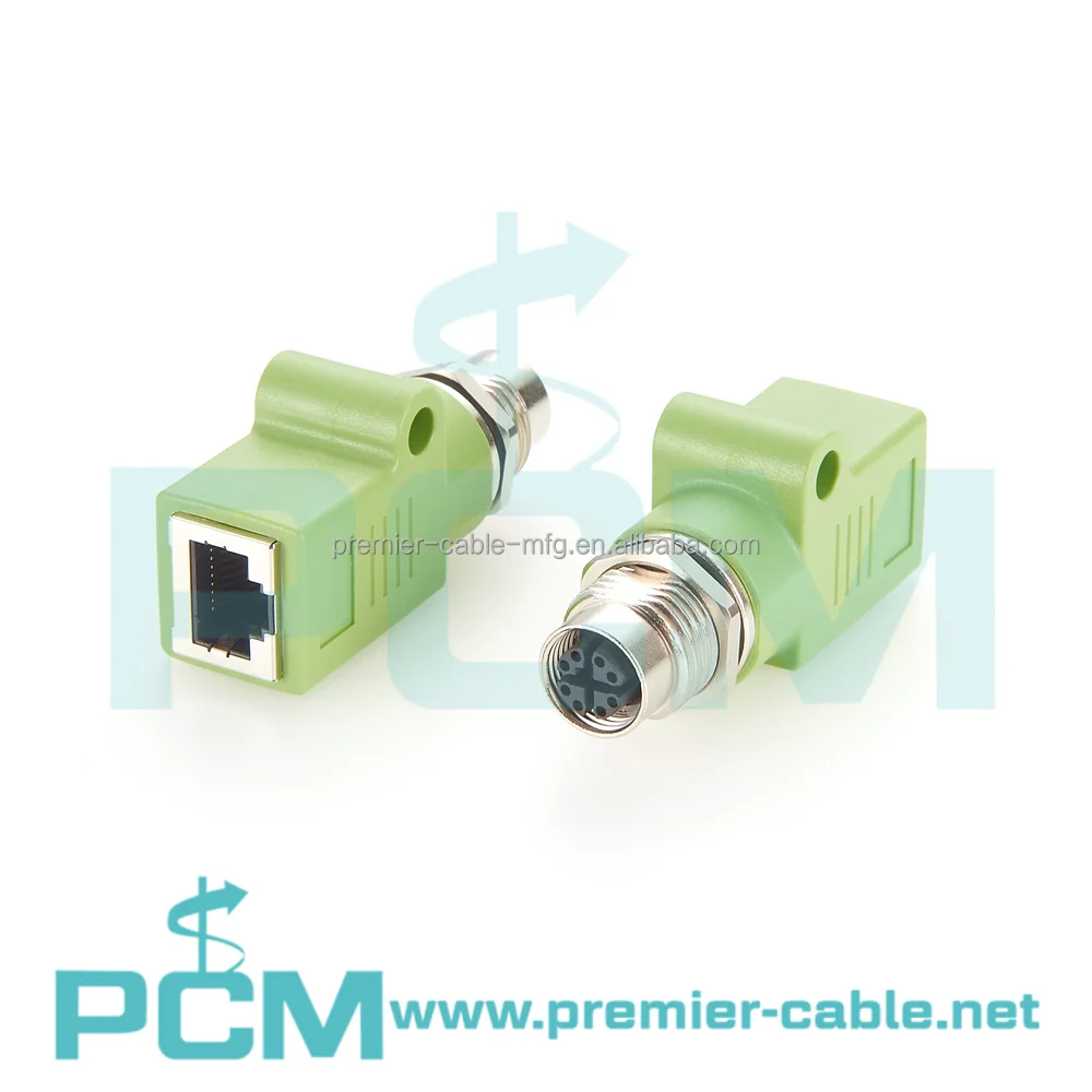 Contrôle d'usine ProfiNet M12 X-Code 8 broches femelle vers connecteur RJ-45 usine