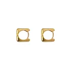 Metal Earrings Earrings Maxery French Retro Geometric Square Metal Earrings Korean Minimalist Temperament Earrings