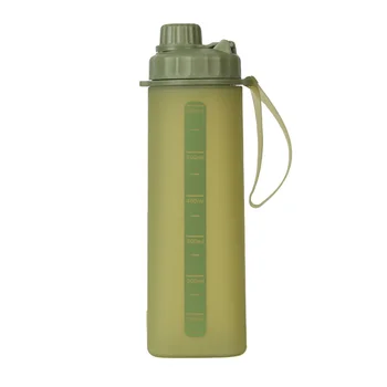 Collapsible BPA-Free Silicone Water Bottle Cup Hand Warming Rubber Material Reusable for Gym Camping Hiking Travel Sports