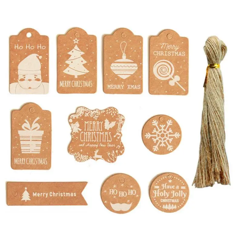merry christmas eve tree pendant socks with string hangtag label