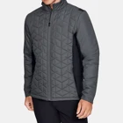 Solid Color Winter Mock Neck Coat Men's Warm Golf Jacket