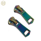 Zipper Zinc Alloy Rainbow Plating Zip Sliders Metal Zipper Pullers For Garment