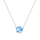 Silver Necklace SKA S925 Sterling Silver Turquoise Aurora Color Pendant Necklace