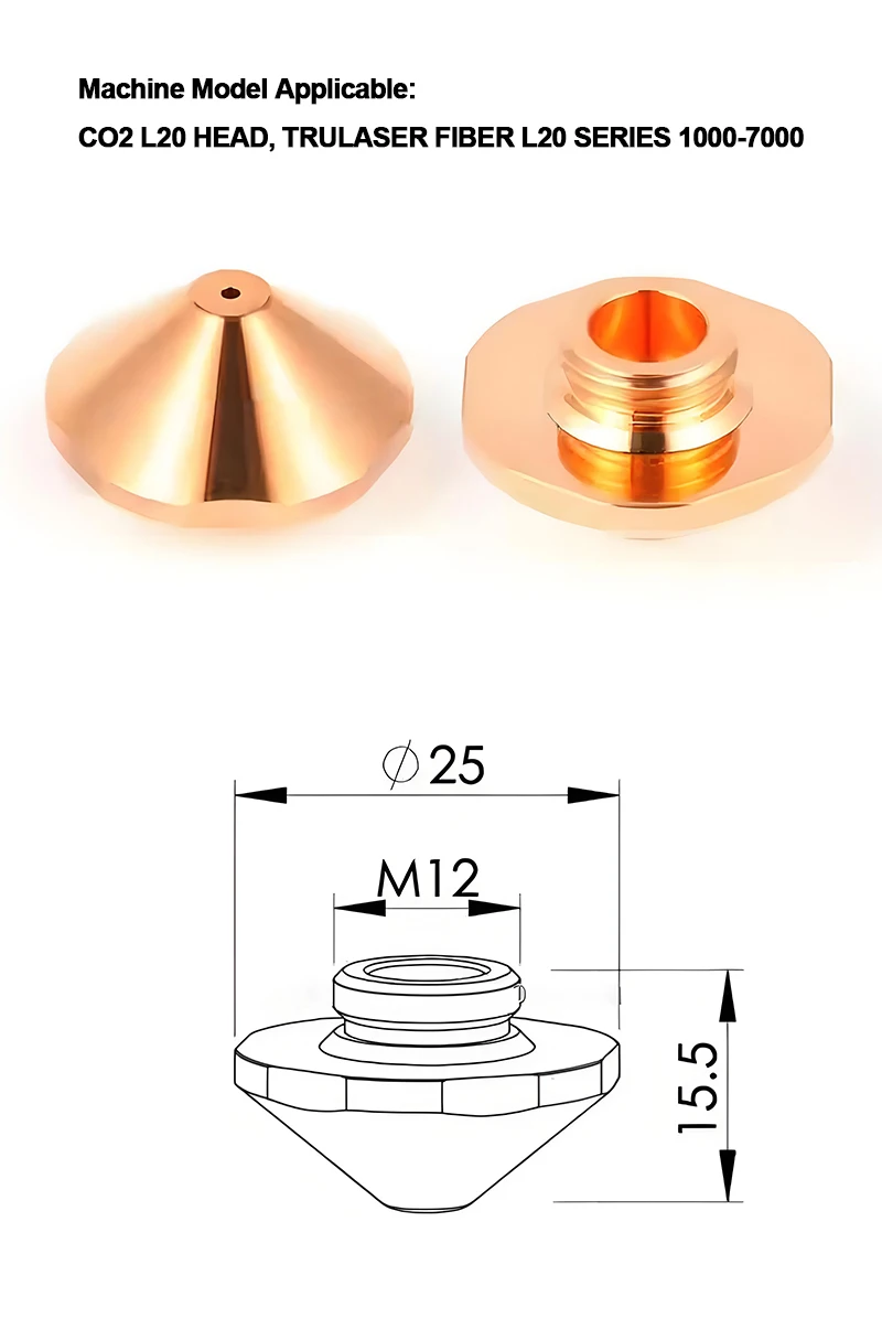 EAA 1324858 1324860 CO2 Copper Laser Cutting Nozzle 0.8-2.7mm New for