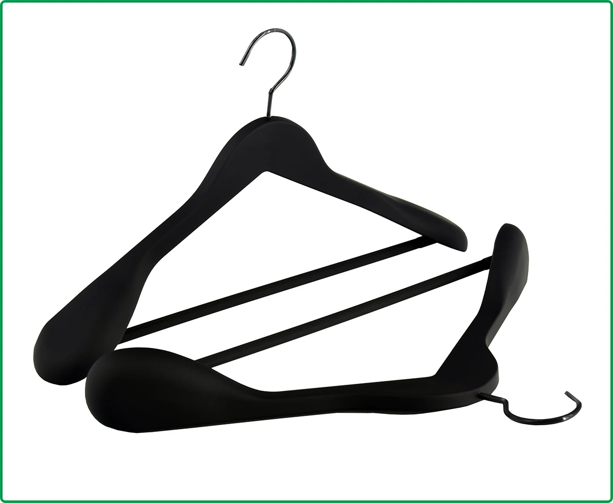 Custom LOGO good quality ABS plastic clothes hanger black plastic heavy duty hanger