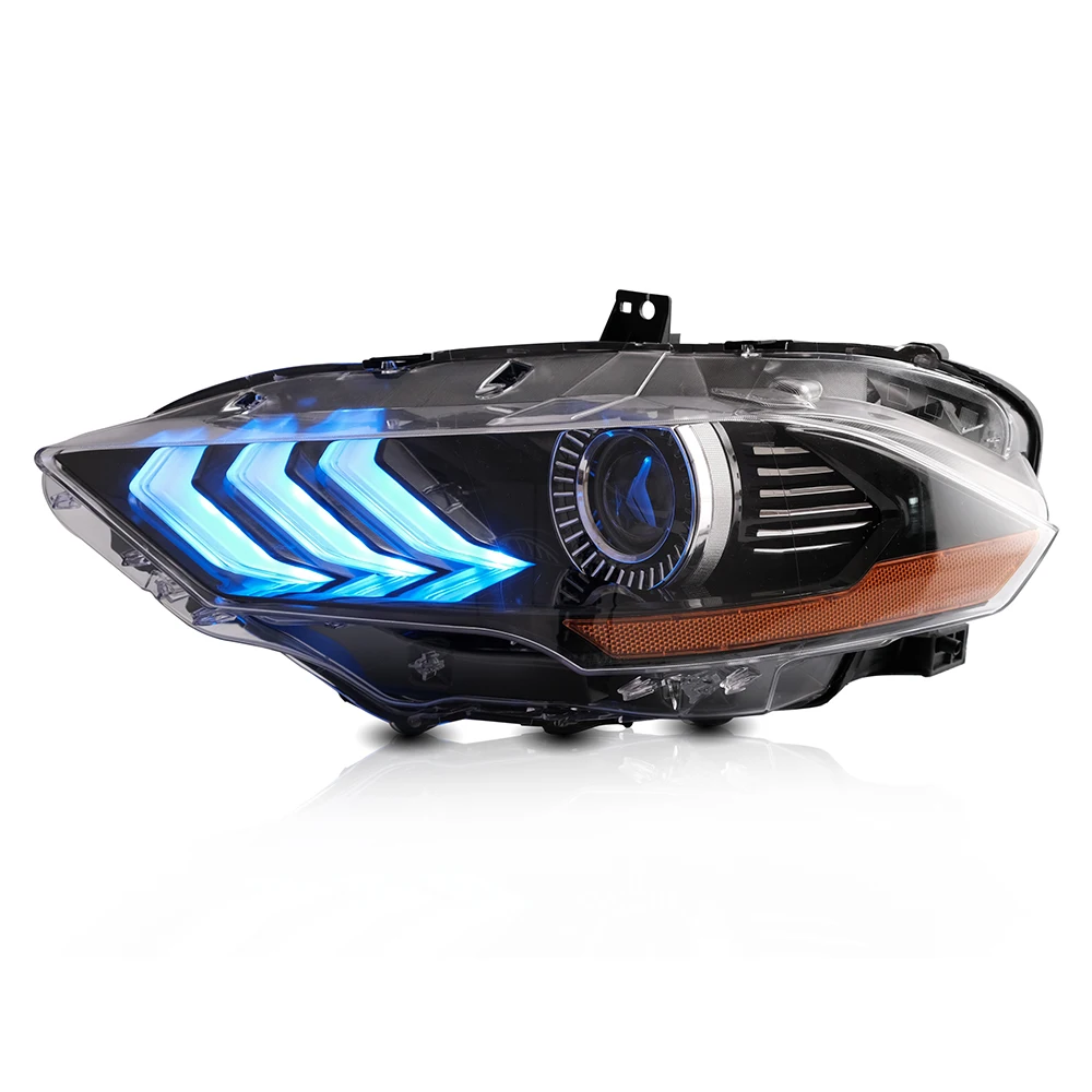 product headlight head light led lens colorful headlights head lamp for ford mustang headlamp headlight 2018 plug and play-8