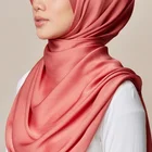 Shawl Shawl Scarf 2021 New Pleated Satin Silk Hijab Headscarf Shawl Tudung Malaysian Satin Hijab Scarf