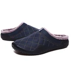 Men Warm Heat-Lock Slippers Waterproof Cotton Plush Indoor Fluff Snowproof Non-Slip Slides