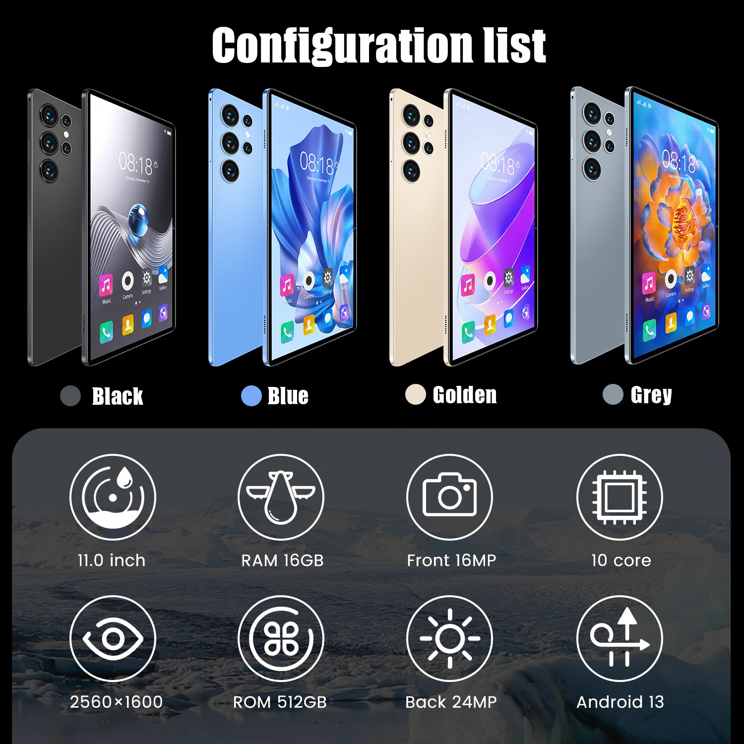 16GB+512GB Dual SIM Android Tablet 11 Inch, Educational with Phone Call Feature  S23U  Branded