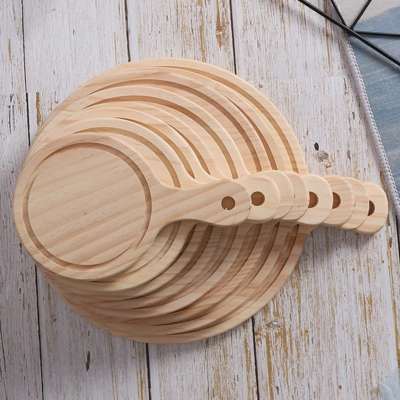 Kitchen Accessory Pizza Wooded Plate Food Serving Tray Bamboo Cutting Board Pizza Board With Handle