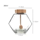 Honey Bamboo Jar With Bamboo Lid Food Grade Unique Hexagonal Glass Honey Jar With Bamboo Lid And Dipper