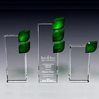 Crystal Trophy New 2021 New Design Crystal Trophy Award Environmental Protection Crystal Green Leaf Trophy