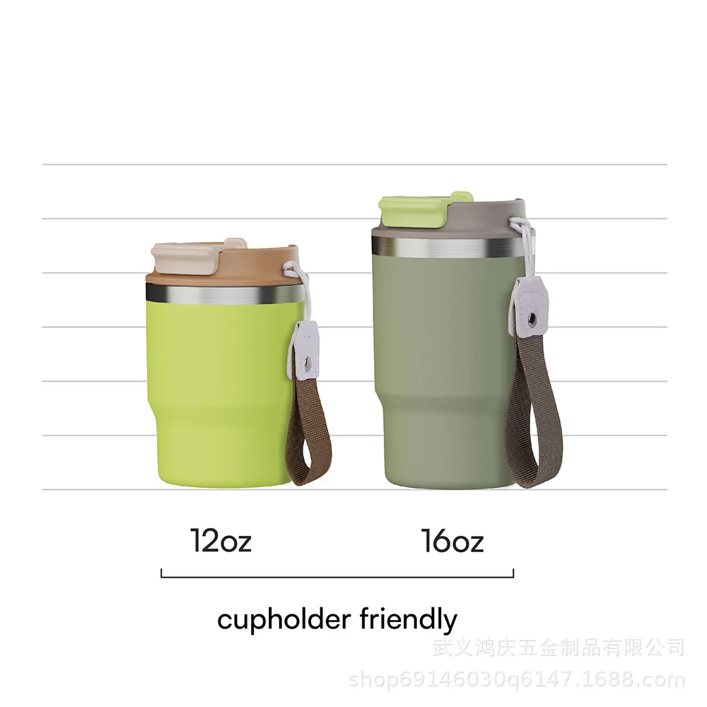 12oz 16oz Food Grade Stainless Steel Thermal Insulated Coffee Mug with 2 in 1 Lid for Summer Ice Drinks Factory Supply